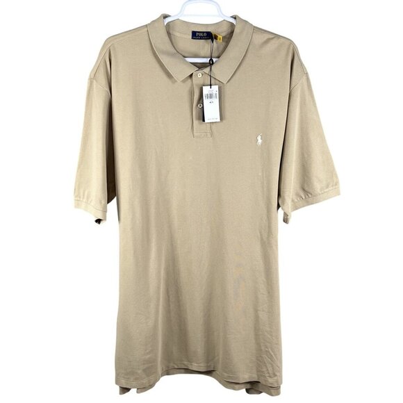 Polo Ralph Lauren NWT Men 4XLT Polo Shirt Tan Waffle Knit Golf Money MSRP 110.00 - Picture 1 of 14